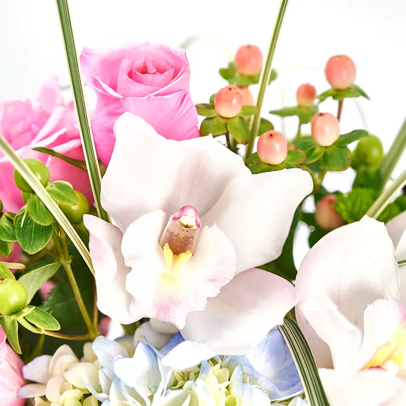 Цветы в коробке Мягкий румянец